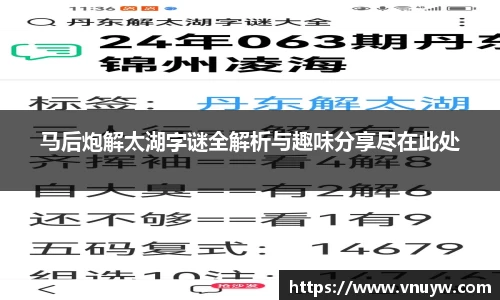 马后炮解太湖字谜全解析与趣味分享尽在此处